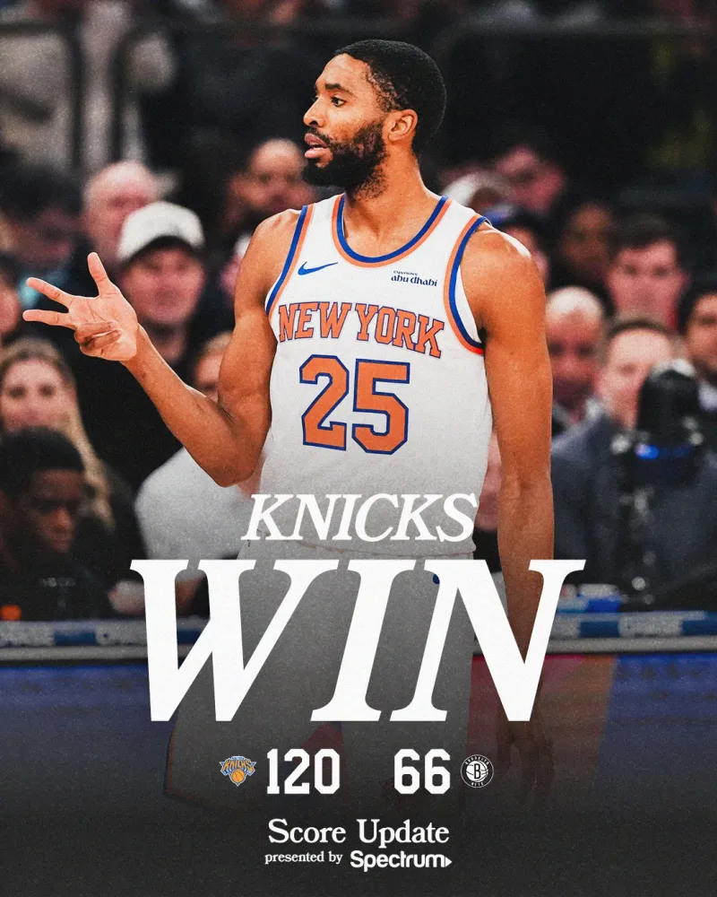 皇冠体育-赢了54分！尼克斯：今日我们取得了队史最大分差的胜利