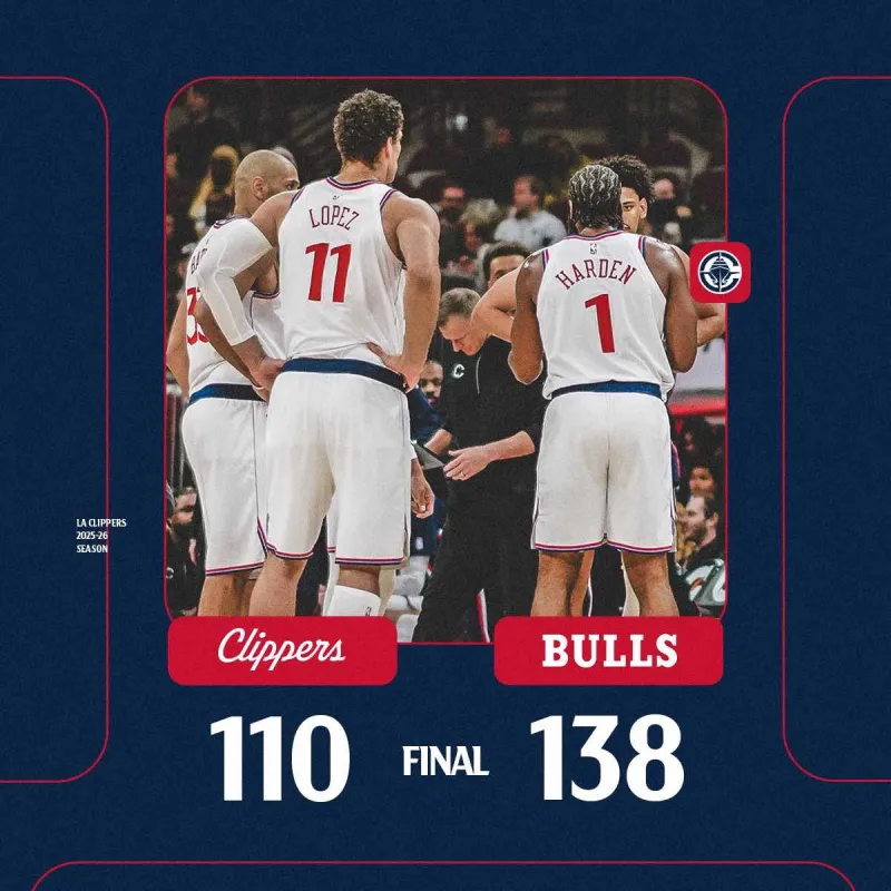 皇冠体育-快船分享本场比赛失利海报，球队六连胜遭到终结